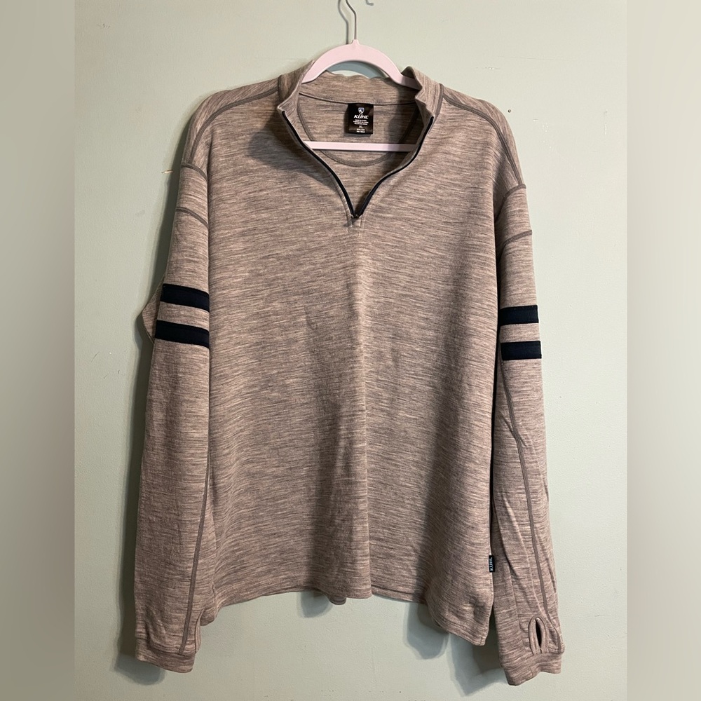 Men's Kuhl Team 1/4 Zip 100% Merino Wool Pullover Size XL Grey Style #3015